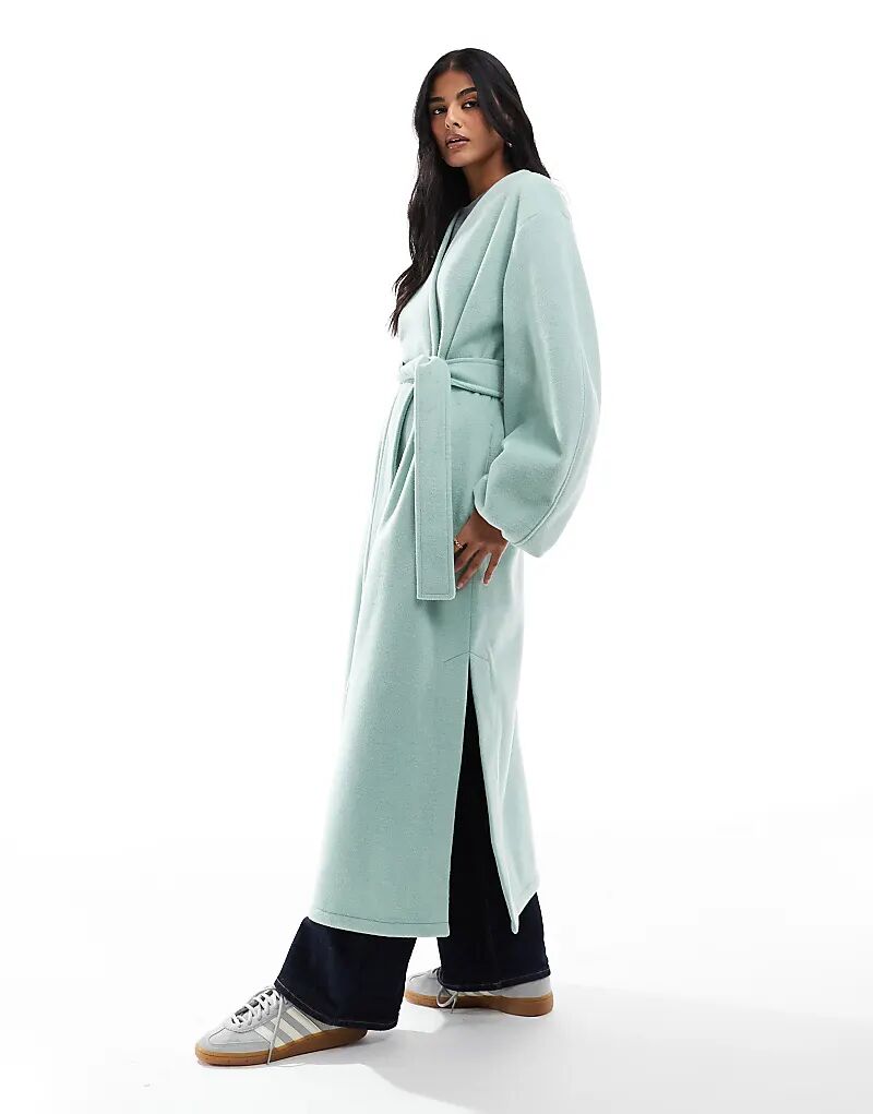 

Легкое удлиненное официальное пальто цвета шалфея ASOS DESIGN