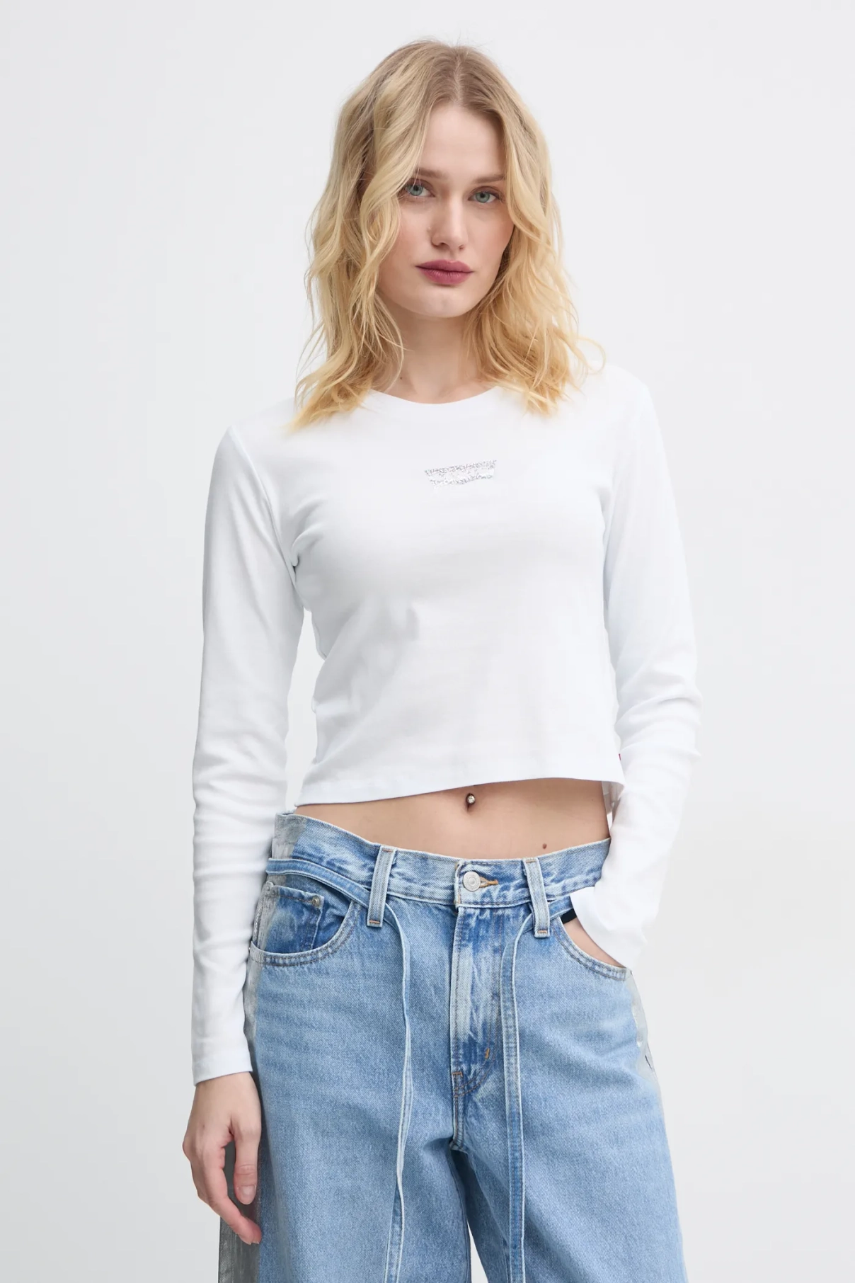 

Хлопковый топ с длинными рукавами Levi's, белый