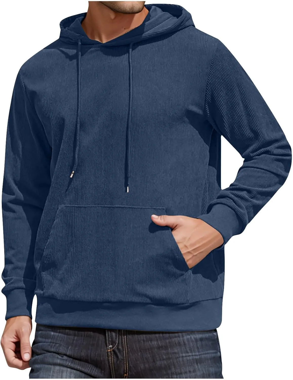 

Толстовка с капюшоном Corduroy Big and Tall для мужчин, длинный рукав, с карманами