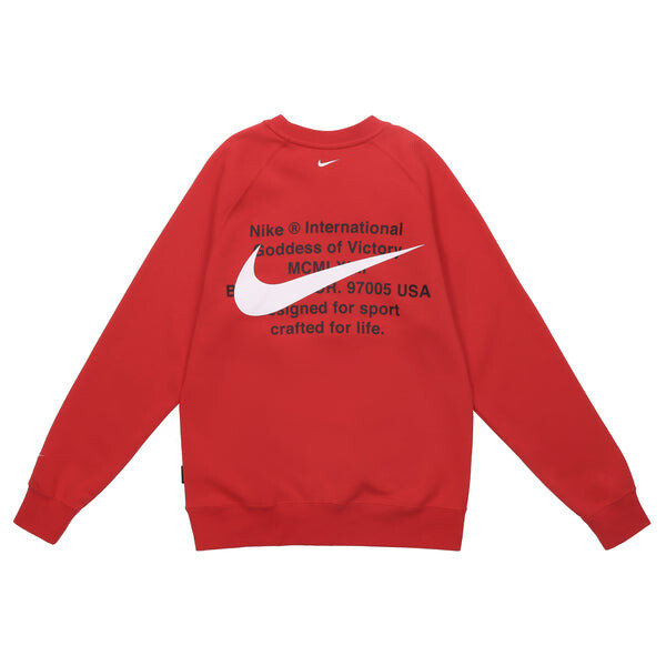 Толстовка Nike Embroidered Fleece Lined Stay Warm Round Neck Pullover Red, красный — фото 2