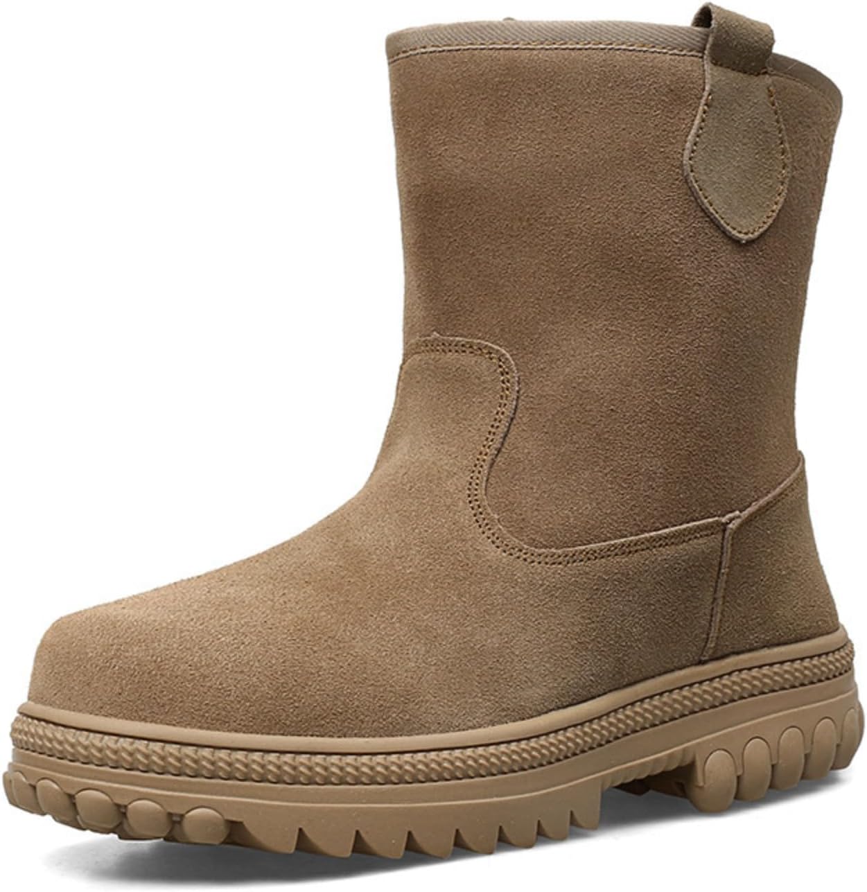 

Мужские зимние ботинки Azttoztto из натуральной кожи с овчиной, на платформе с танкеткой, для холодной погоды на улице, хаки