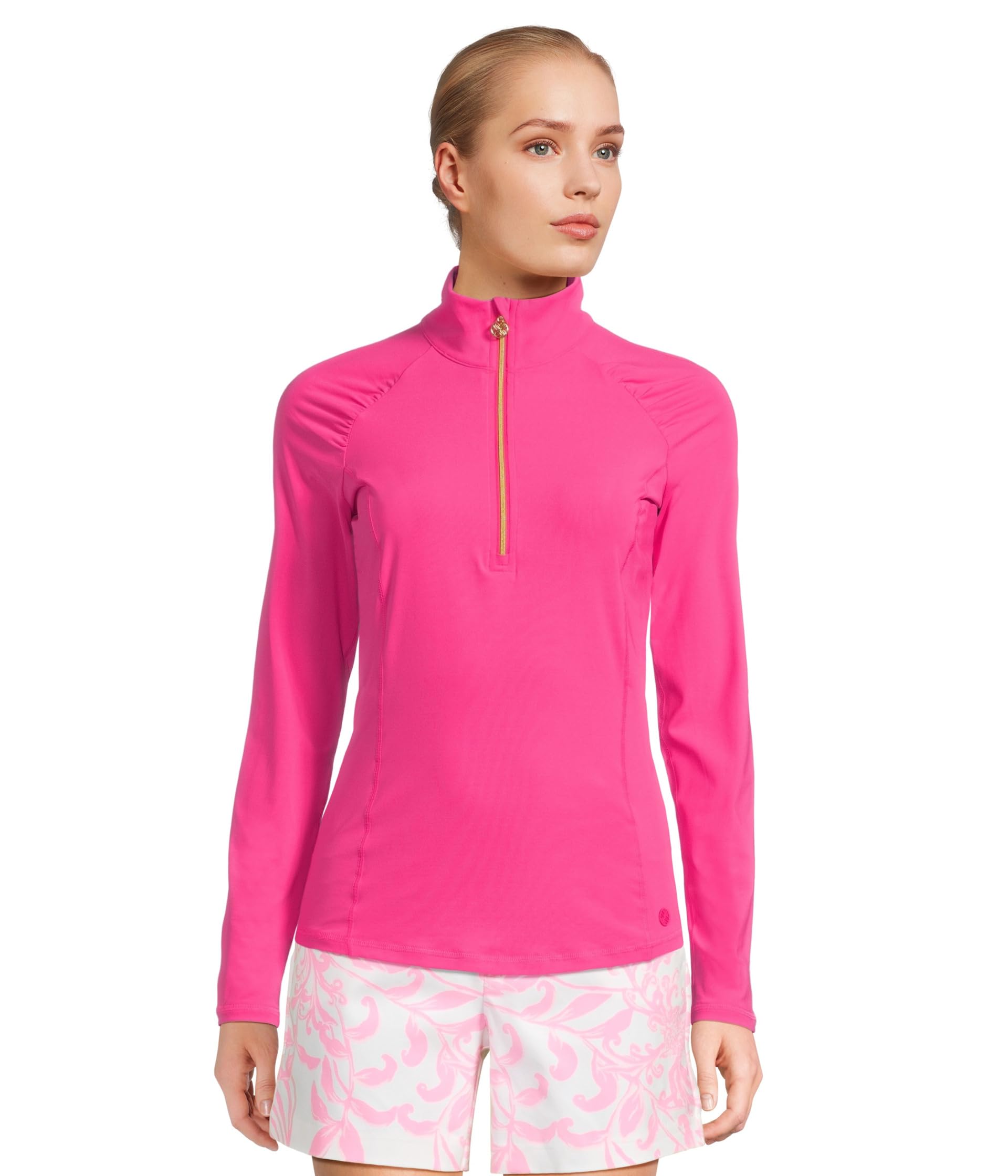 

Топ Lilly Pulitzer Justine Half Zip Upf 50+, цвет Parigi Pink