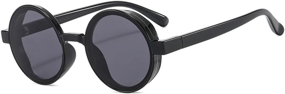 

Женские круглые солнцезащитные очки в стиле панк 2027 года, модные солнцезащитные очки в стиле стимпанк для мужчин, солнцезащитные очки с защитой UV400, разноцветные очки MTZJH, Black