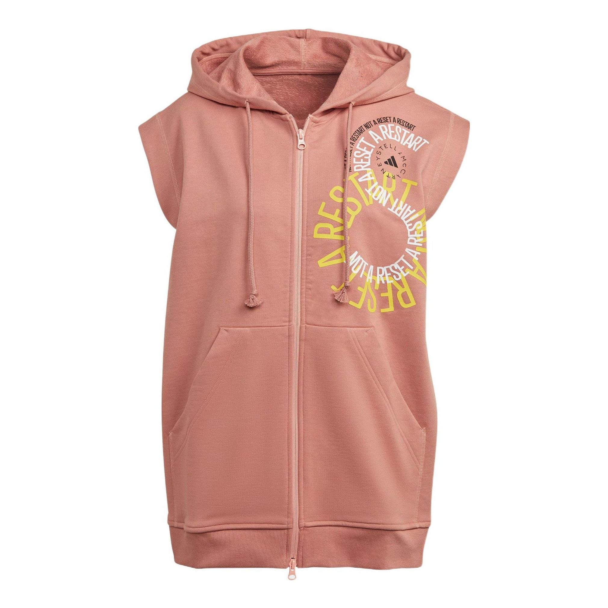 

Худи adidas Logo Alphabet Printing Pattern Zipper Hooded Short Sleeve Pink Red IB5903, розовый