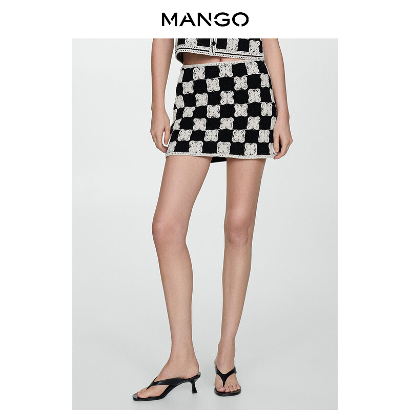 

Женская юбка Mango контрастного цвета, черный