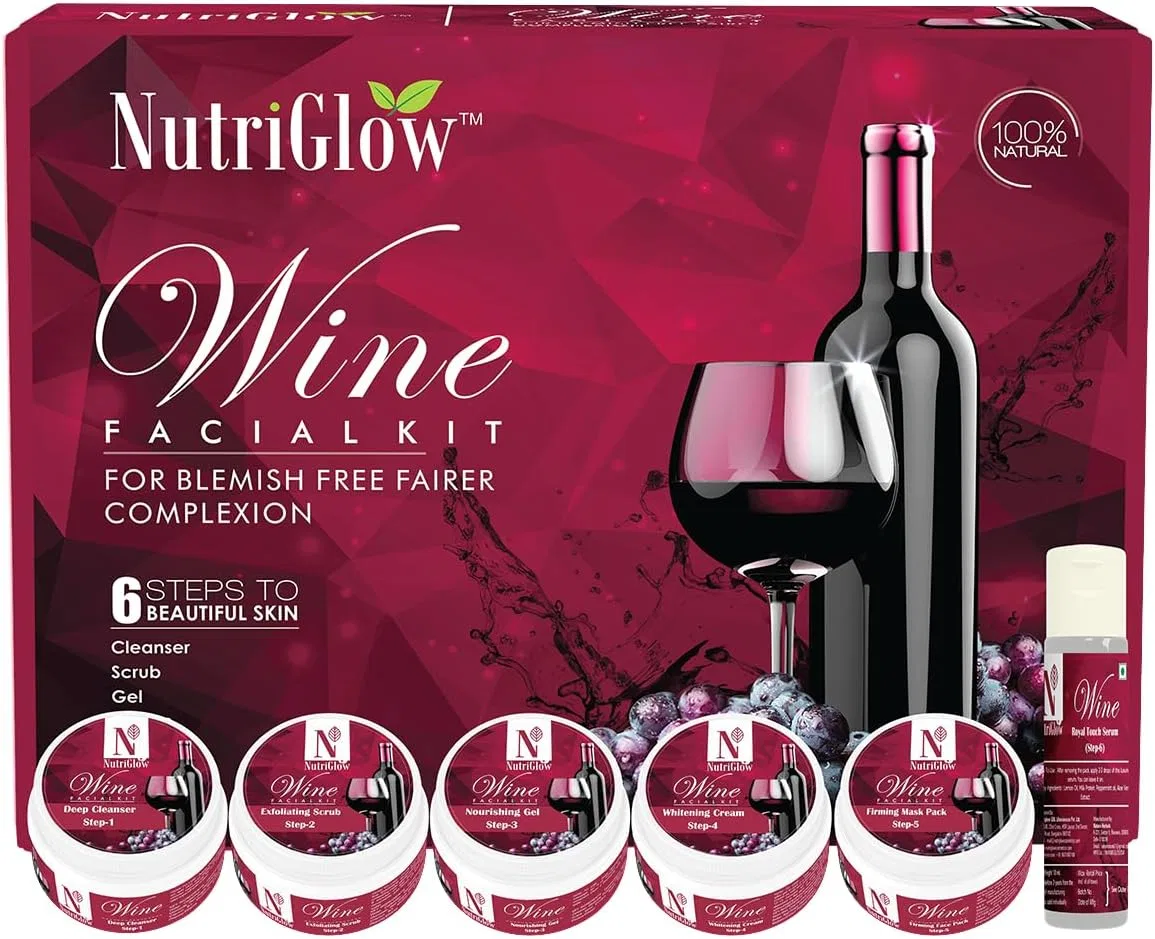 Набор для лица Wine Facial Kit с массажером NUTRIGLOW 250+10 г — фото 2