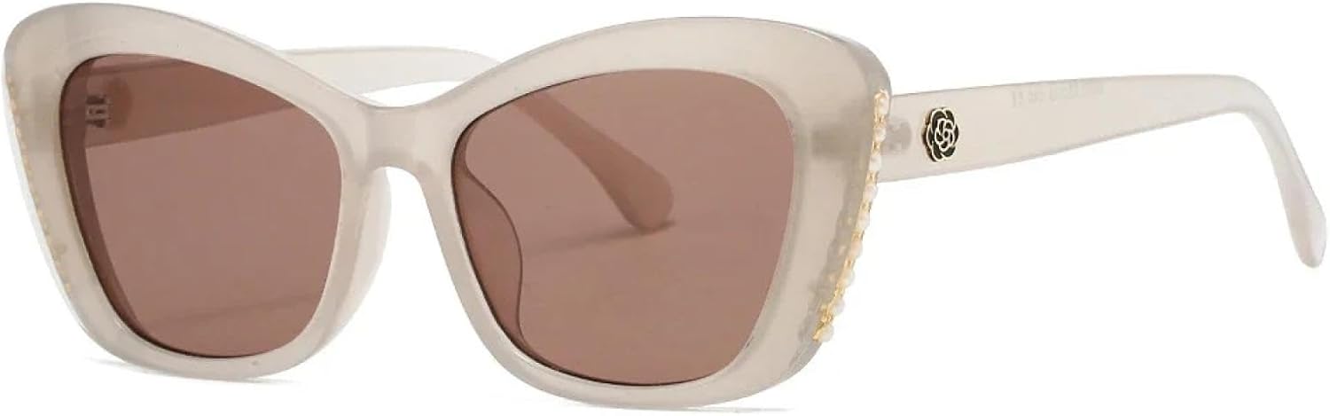 

Солнцезащитные очки «кошачий глаз» в крупной оправе, роскошные винтажные солнцезащитные очки, популярные очки с заклепками и защитой от УФ-излучения UV400 TYUVIVO, Jelly Tea