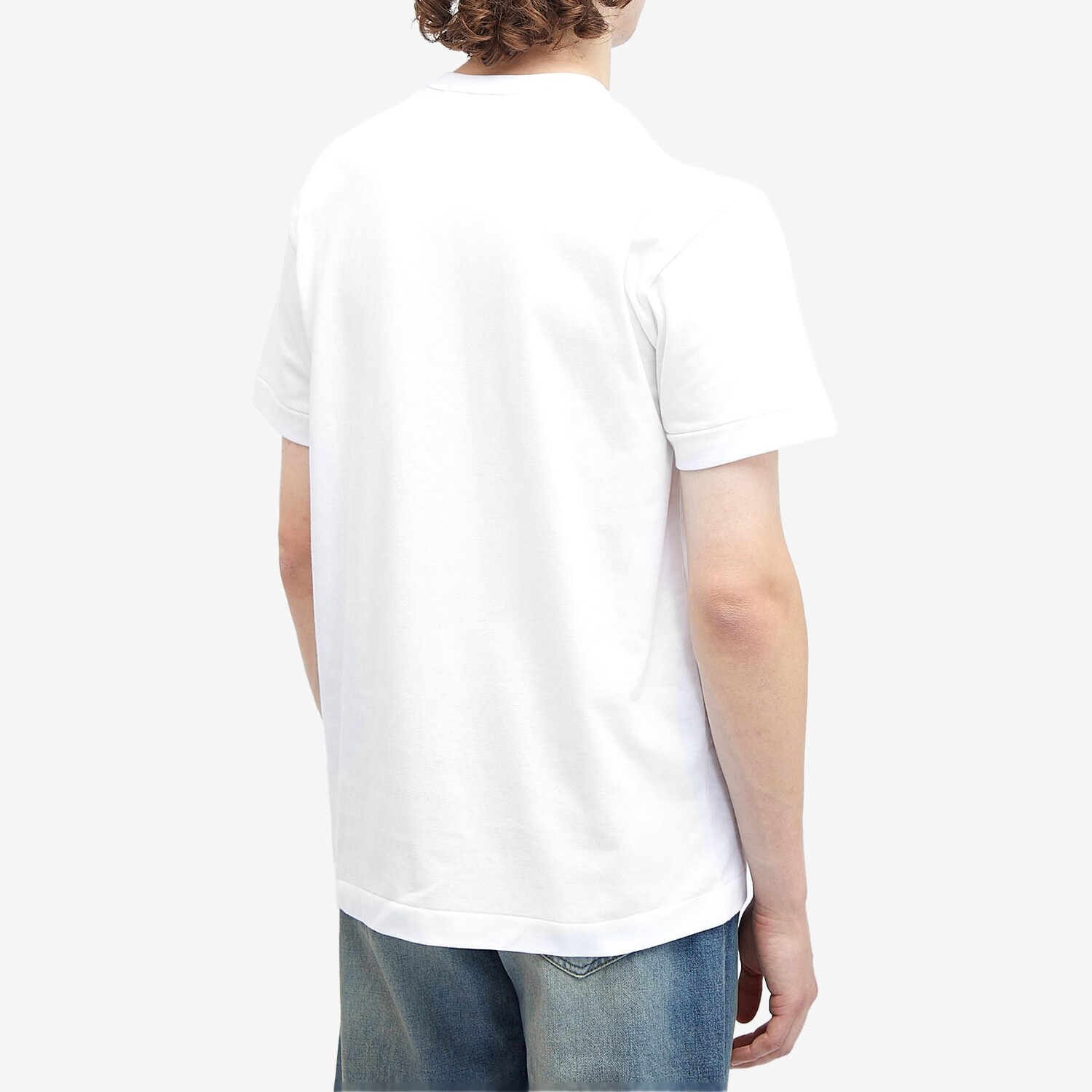 Футболка Comme Des Garçons Play Colour Heart T-Shirt, цвет White, Red & Blue — фото 3