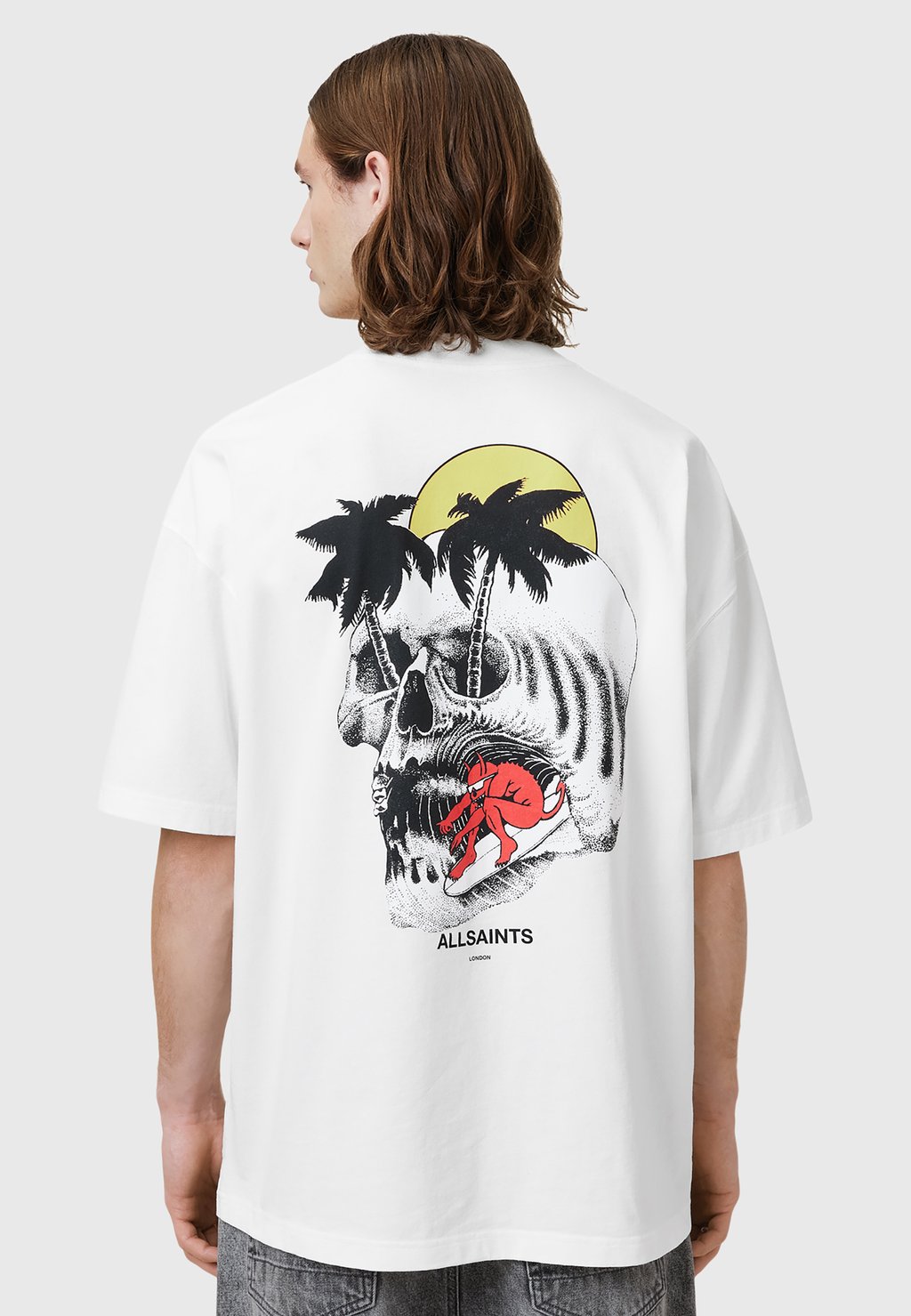 

Футболка с принтом BREAKER SS CREW. AllSaints, белый