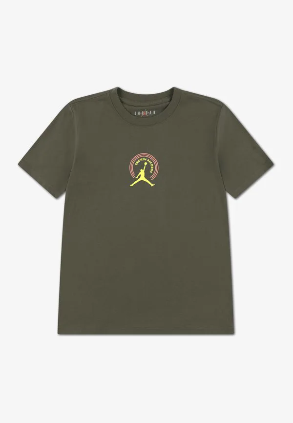 Футболка с принтом "broken records" Jordan, Khaki
