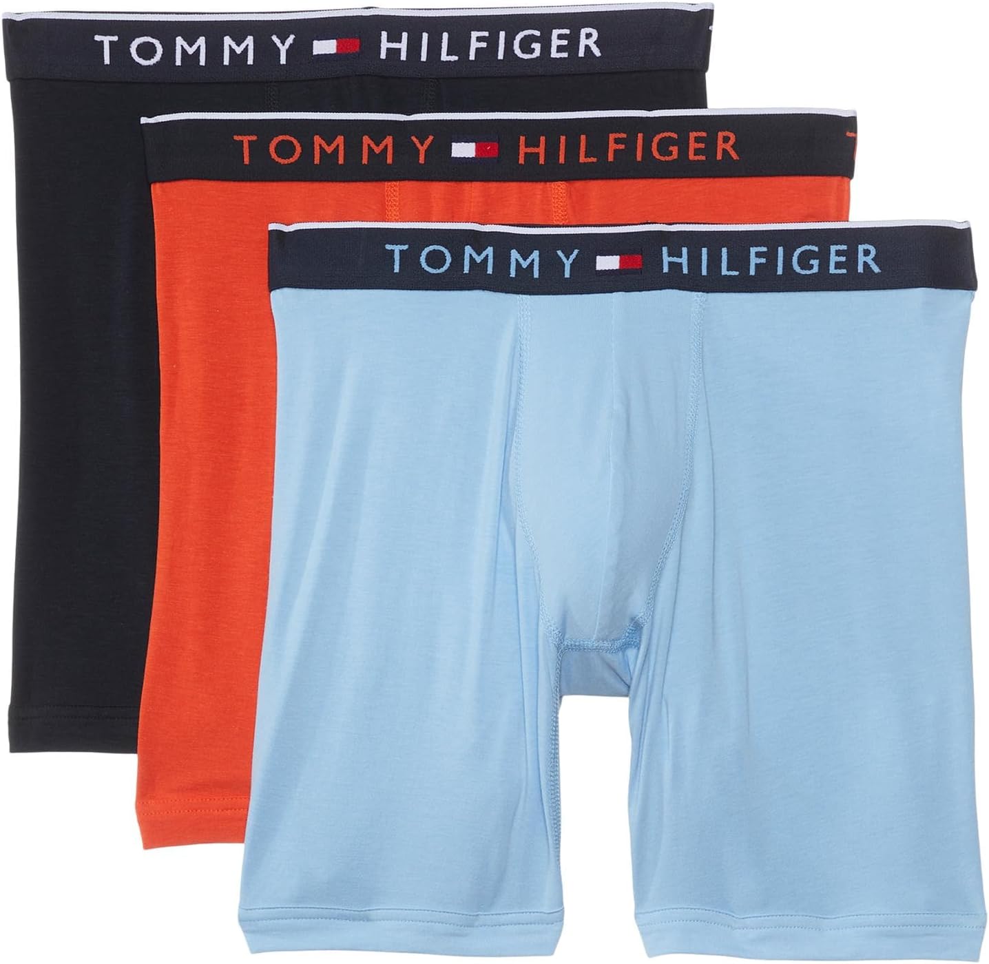 

Комплект из 3 мужских боксеров Tommy Hilfiger из гладкой эластичной ткани, Romantic Blue/Deep Orange/Desert Sky