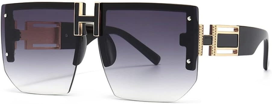 

Солнцезащитные очки без оправы большого размера для женщин и мужчин, винтажные, дорожные, с плоской верхней частью, для женщин, с защитой от УФ-излучения UV400 LANGSER, C7