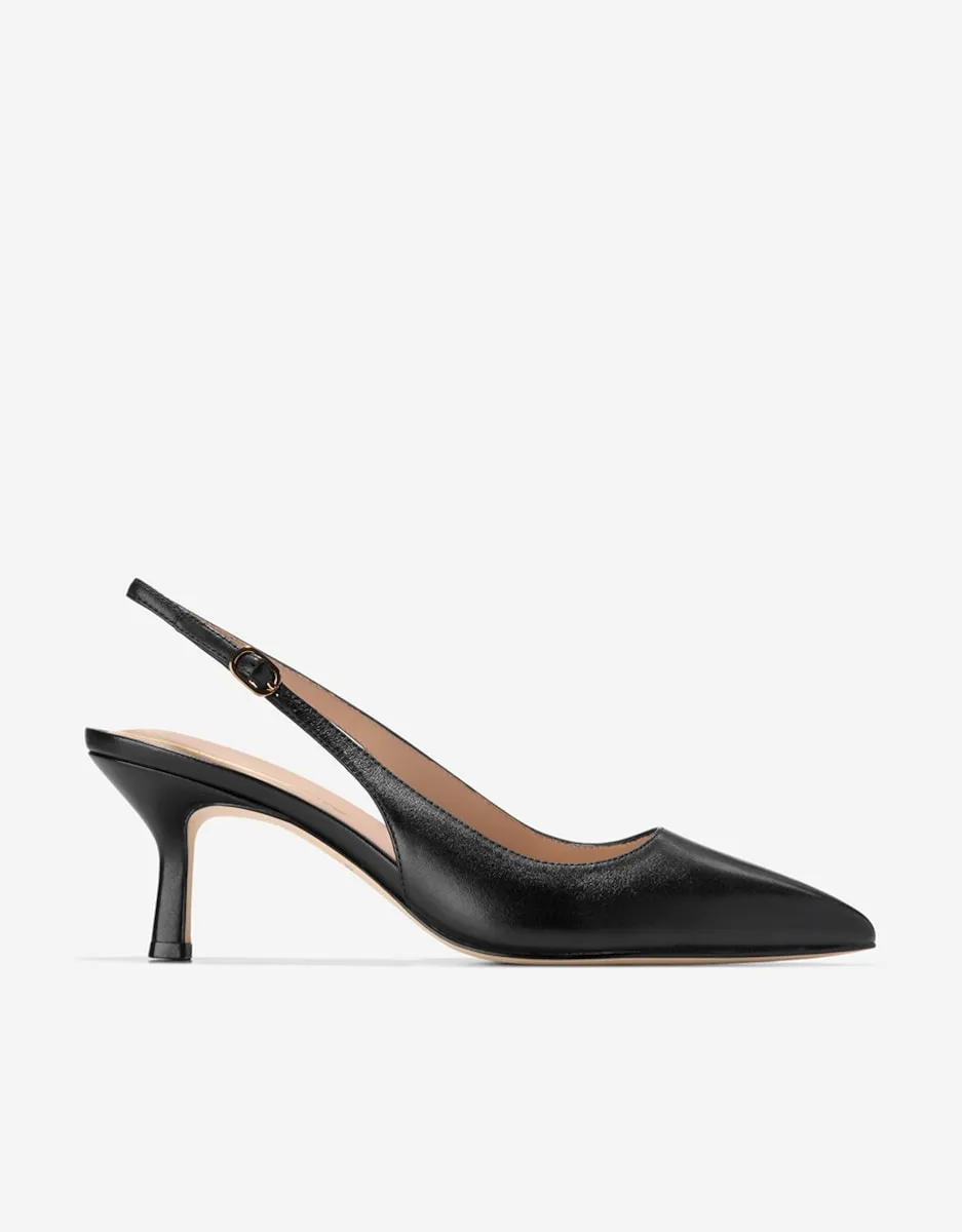 Женские туфли-лодочки без задника, выполненные из кожи Cole Haan, черный