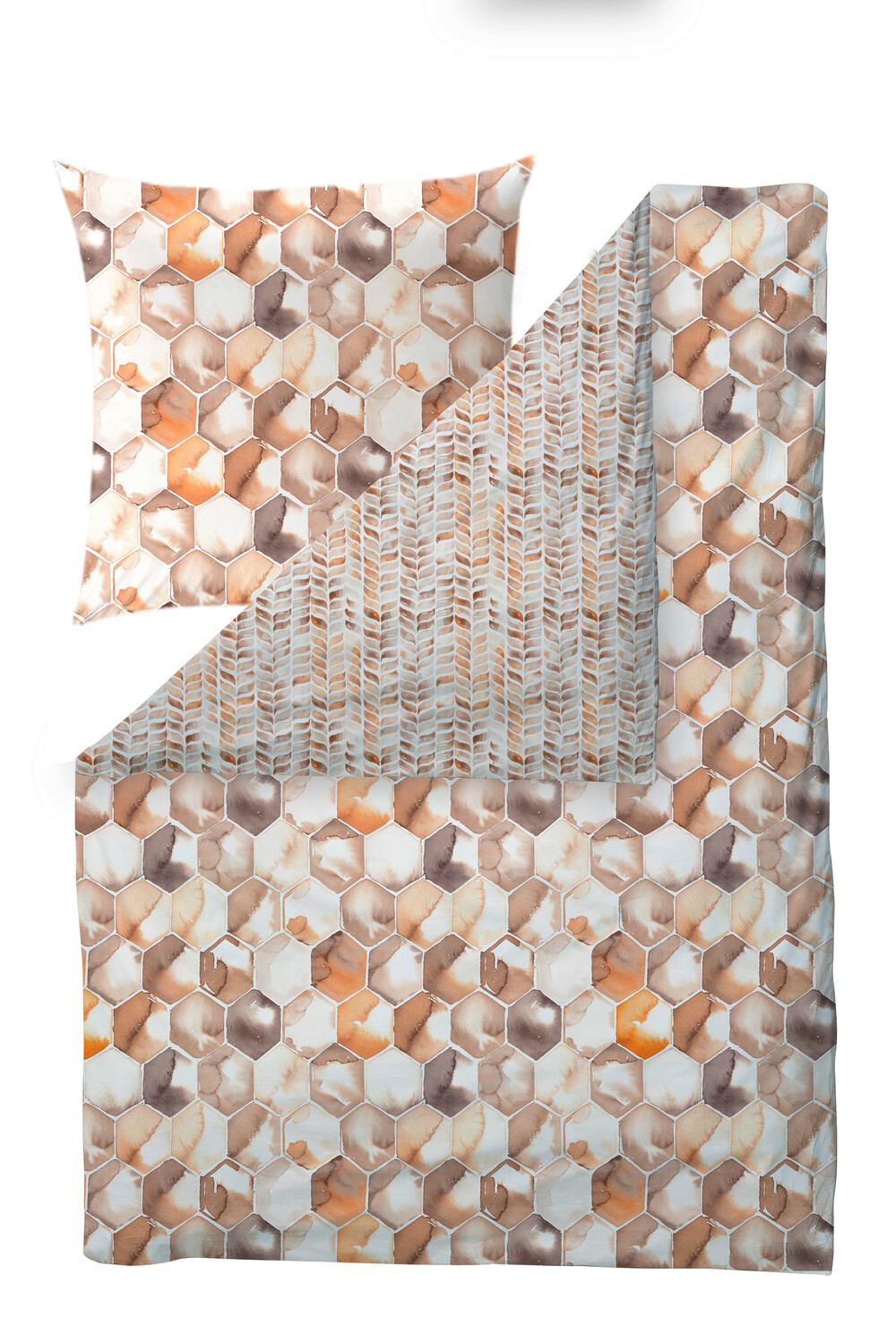 

Двустороннее постельное белье Estella, 155x220 см, цвет Cognac