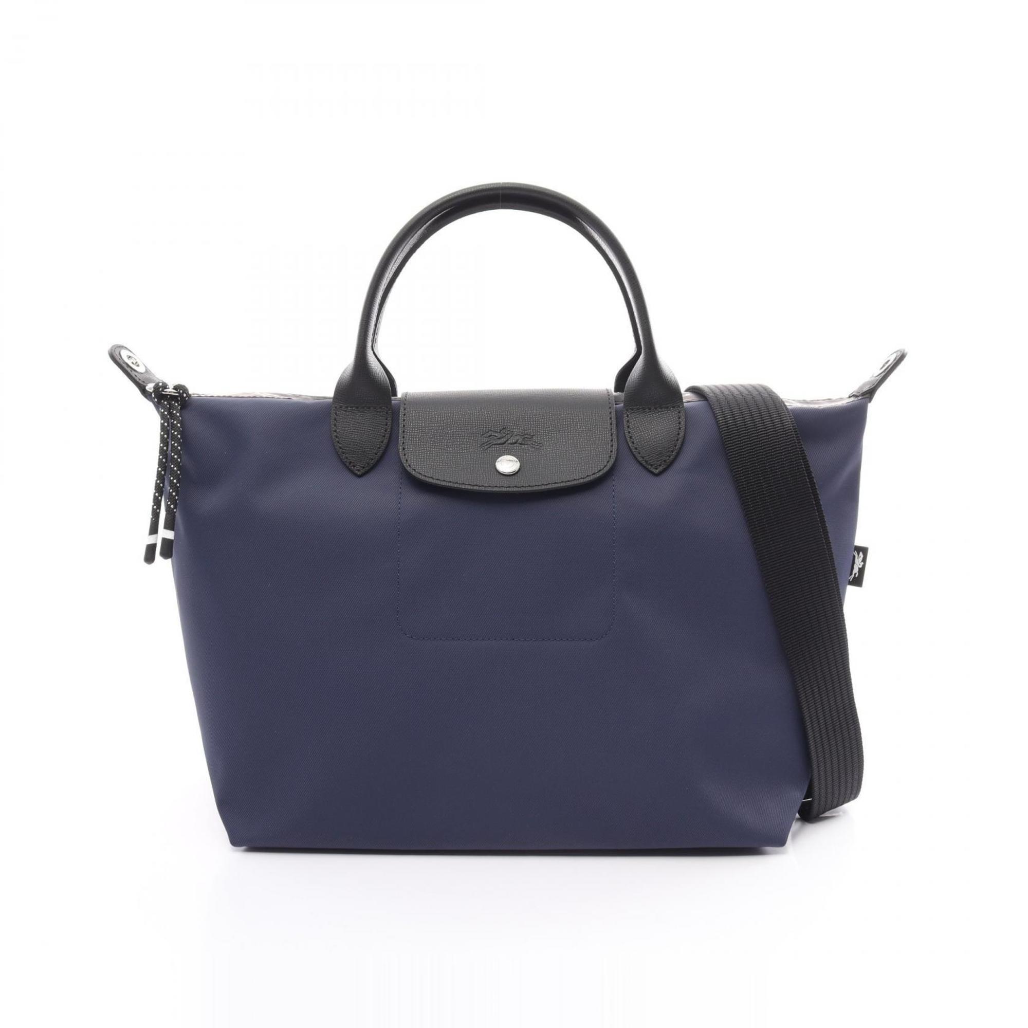 

Сумка Longchamp Le Pliage из темно-синей кожи и полиамида