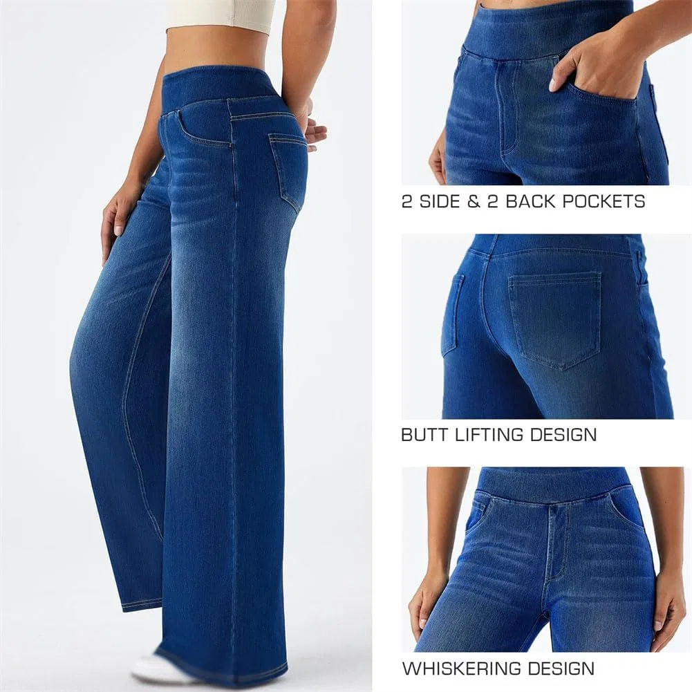 Джинсы женские Baggy Stretchy High Waisted, темно-серый — фото 4