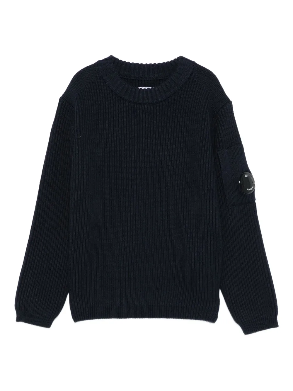 

Джемпер в рубчик с карманом C.P. Company Kids, синий