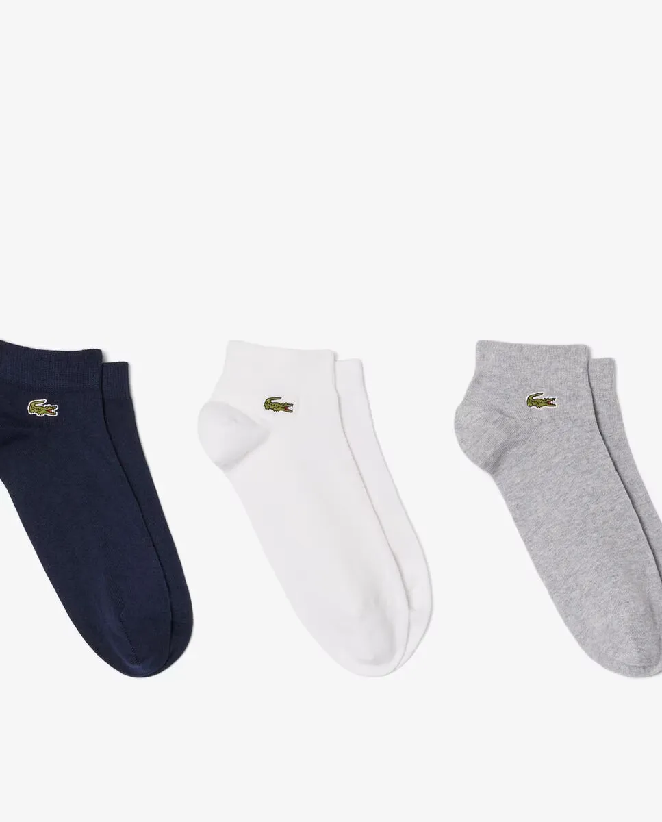 

Упаковка из 3 мужских носков длиной до щиколотки однотонных цветов Lacoste, мультиколор