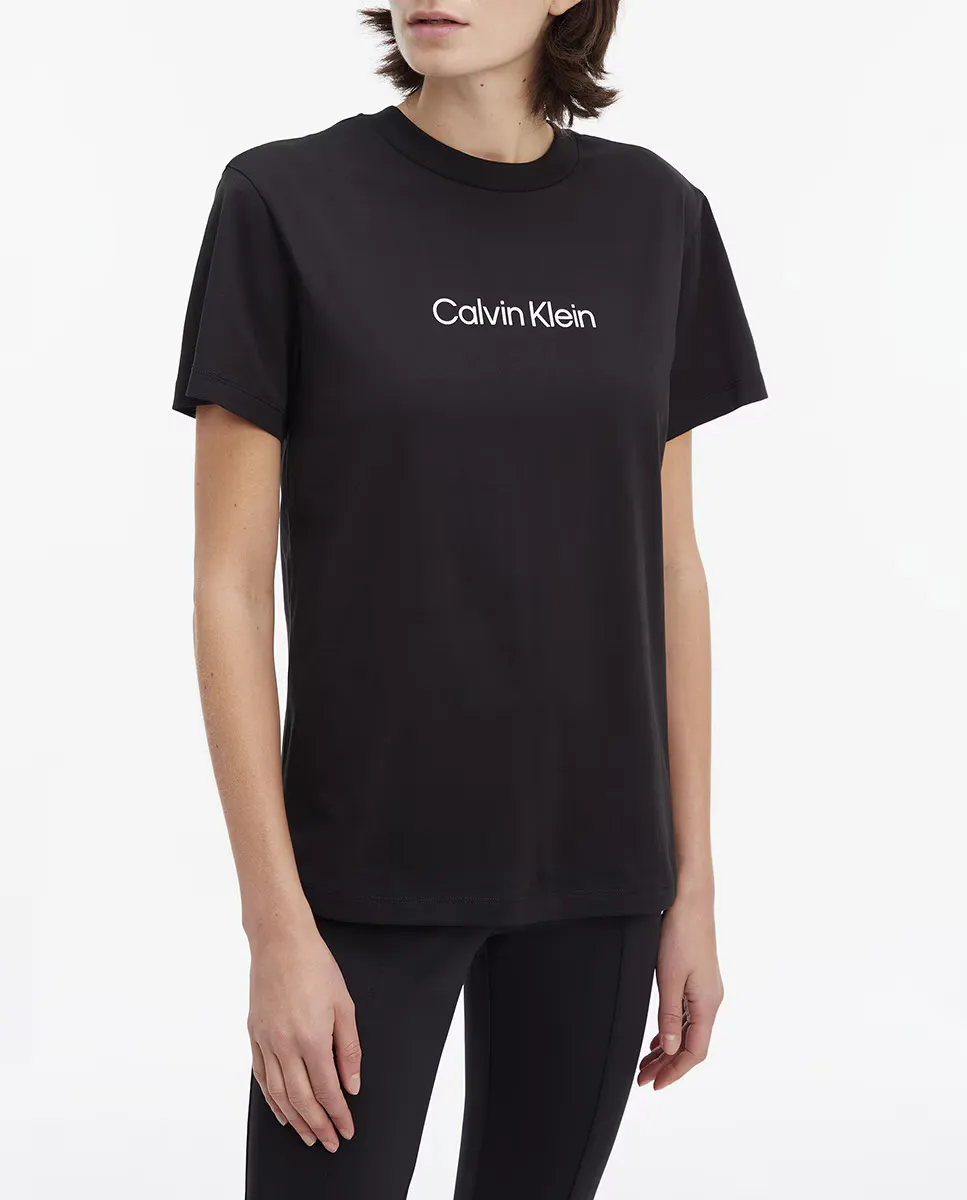 

Женская футболка из органического хлопка с логотипом Calvin Klein, черный