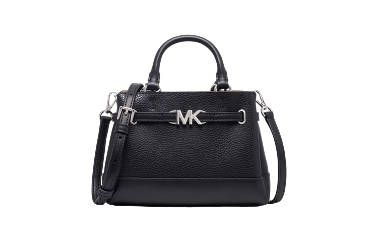 

MICHAEL KORS Искусственная кожа женская сумка через плечо маленькая черная молочно-белая, Black (Silver Letter)