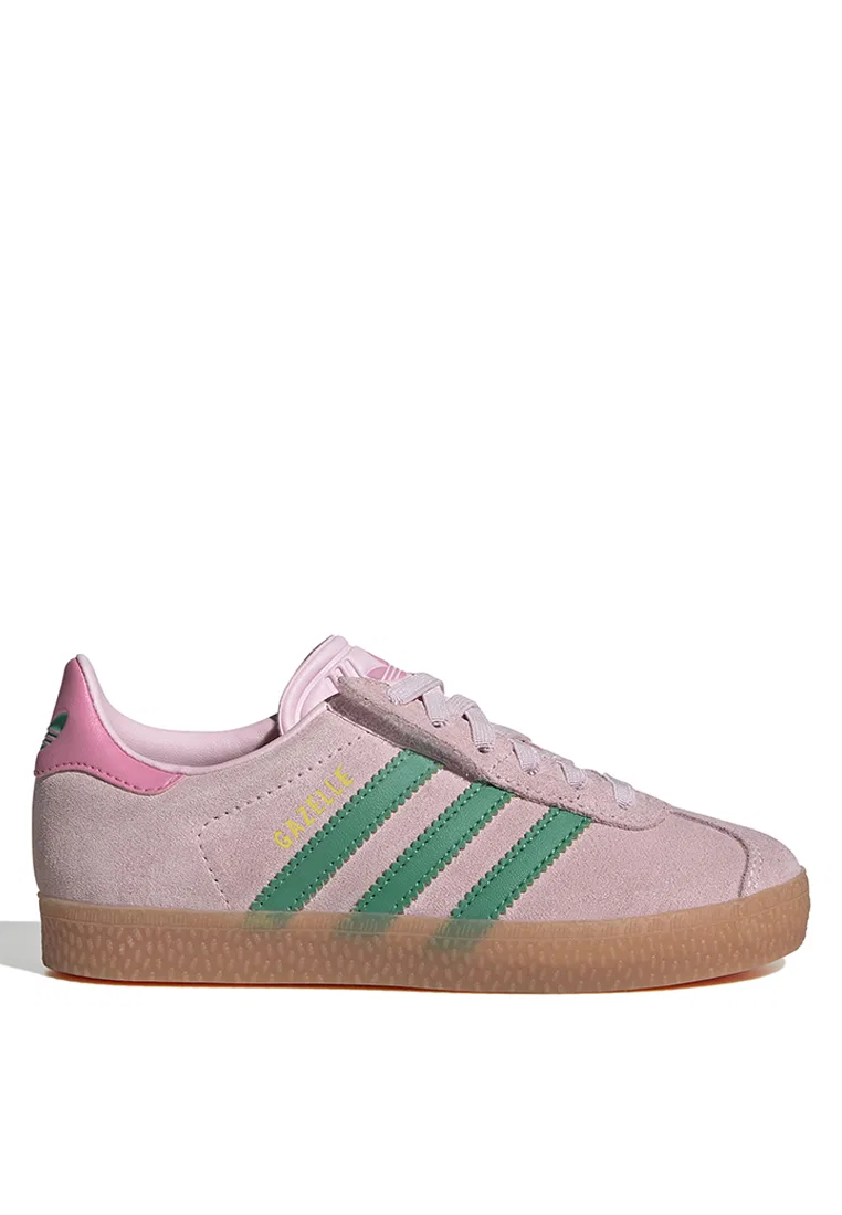 Кроссовки детские на эластичных шнурках, Gazelle, бежевые Adidas