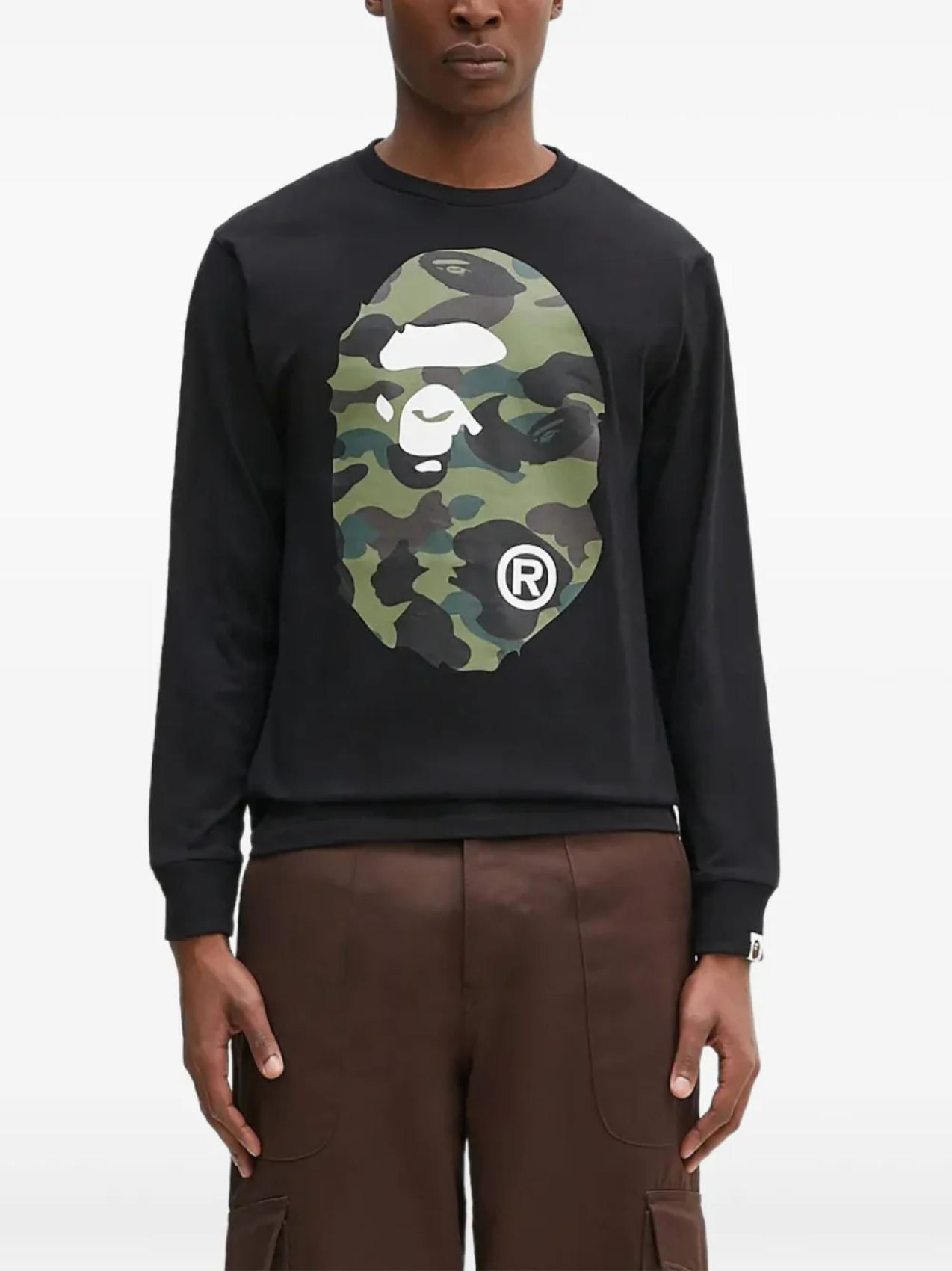 

Толстовка с длинными рукавами A BATHING APE 1st Camo Big Head Ape, черный