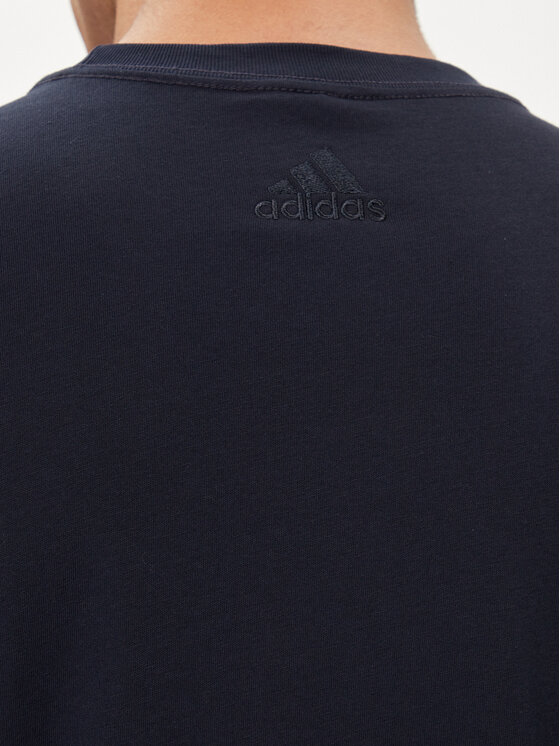 Футболка regular fit Essentials Single Jersey Linear Embroidered Logo T-Shirt IC9275 Adidas, синий — фото 4