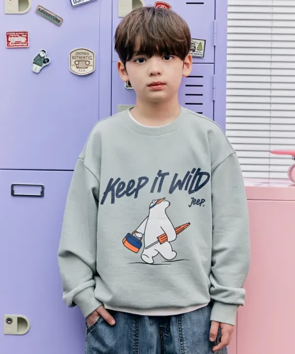 Свитшот с принтом Jeep Kids, бежевый