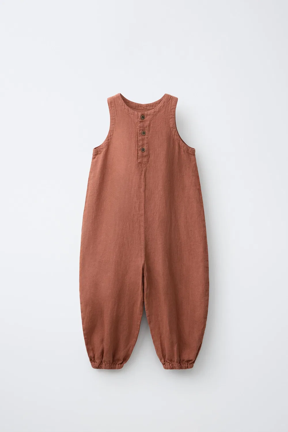 Комбинезон из 100% льна ZARA, Dark Russet