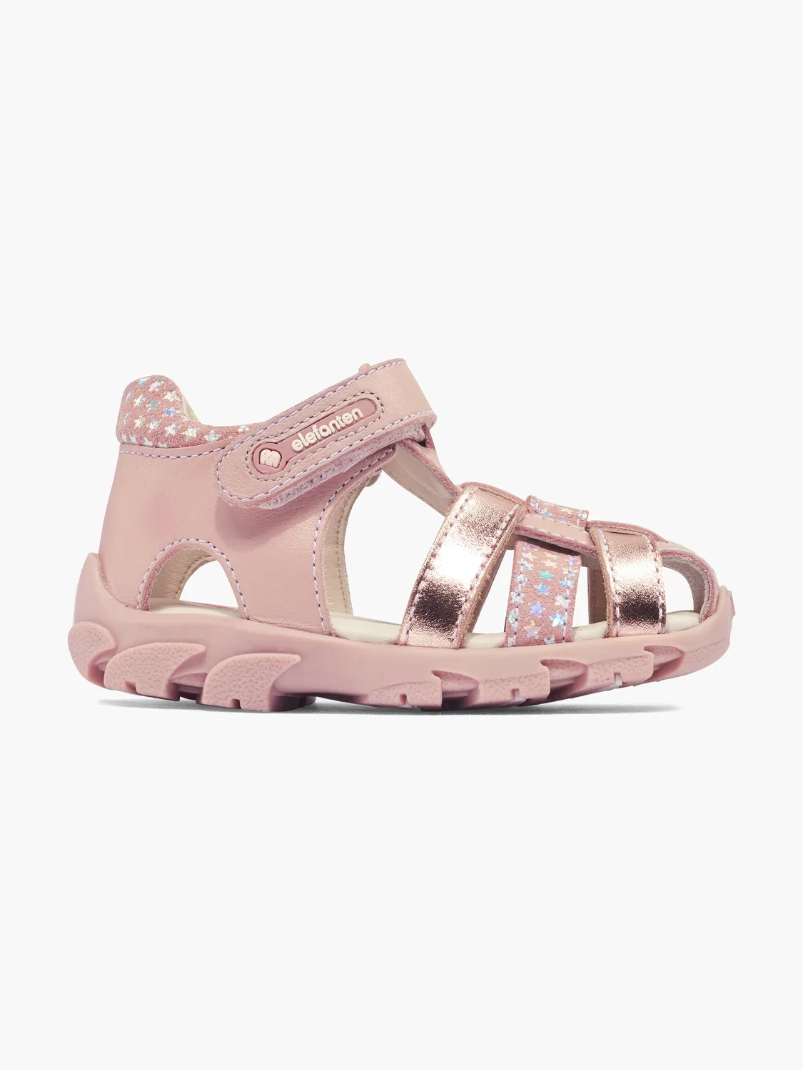 Детские сандалии на липучке Elefanten, цвет Rose Gold