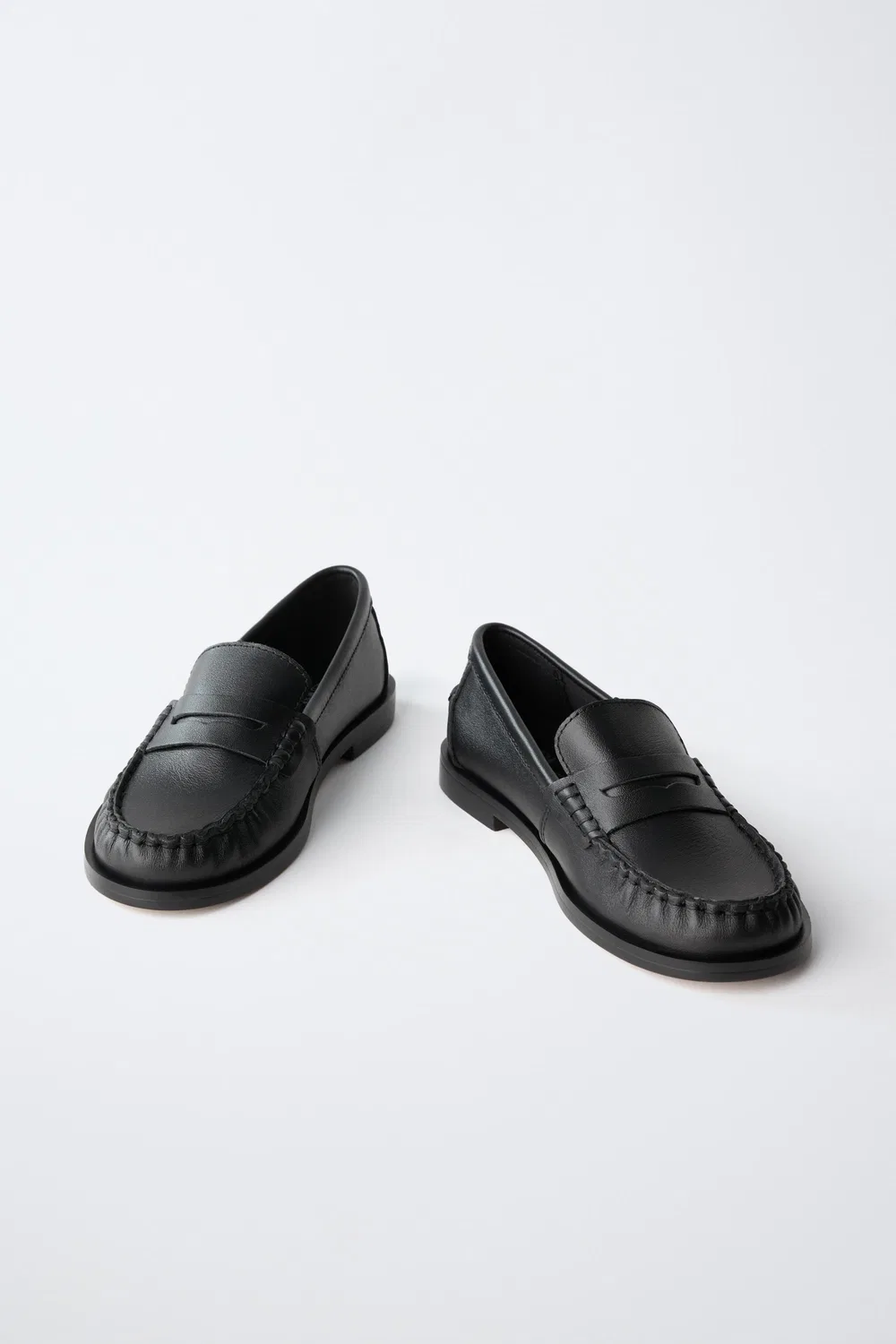 КОЖАНЫЕ ЛОФЕРЫ ZARA, Black — фото 3