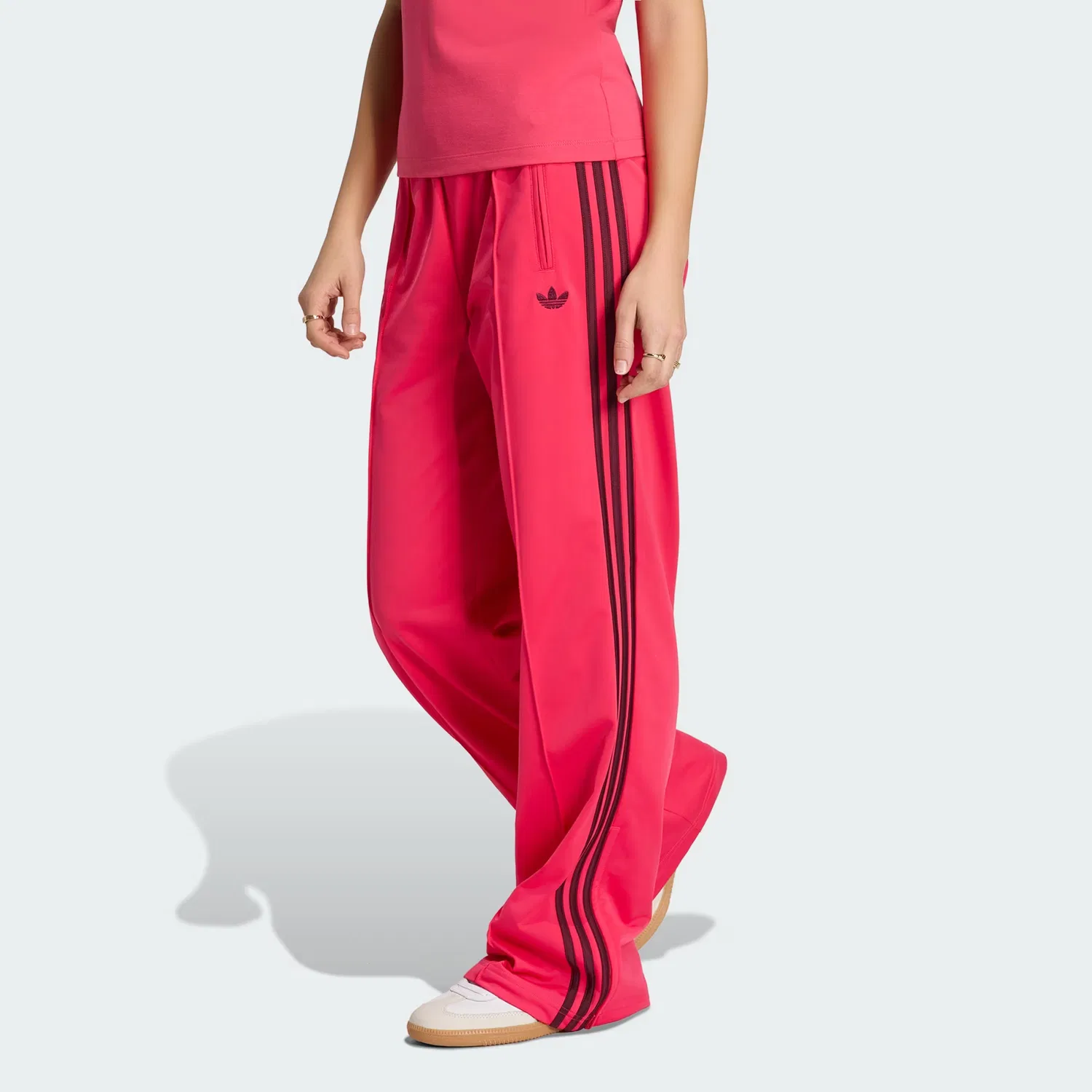 Женские спортивные брюки свободного кроя Firebird Adidas Originals, розовый/темно-бордовый