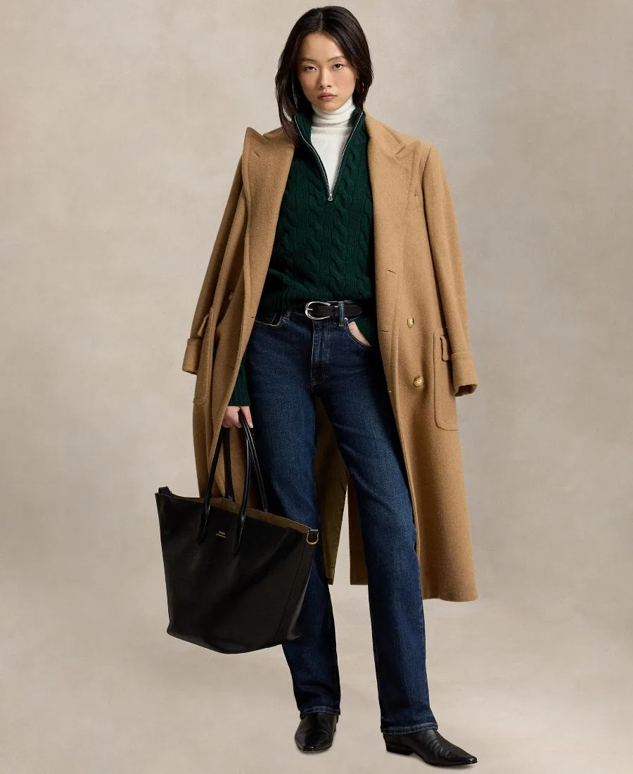 Свитер с кабельным узором и полузастежкой-молнией Polo Ralph Lauren, College Green — фото 2