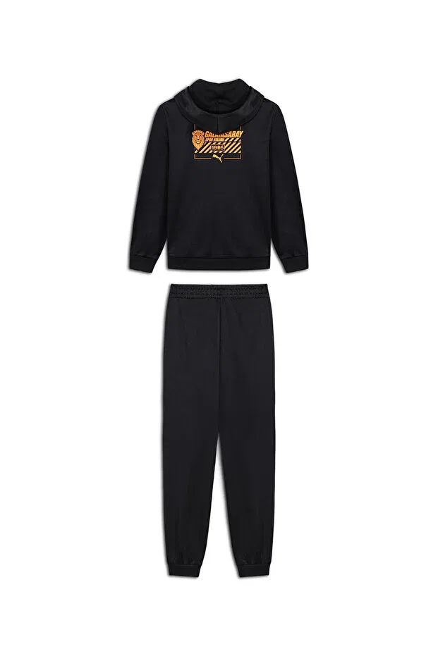 Детский комплект спортивного костюма для девочек с капюшоном Galatasaray puma kids tracksuit set 78292211 Gsstore, Black — фото 2