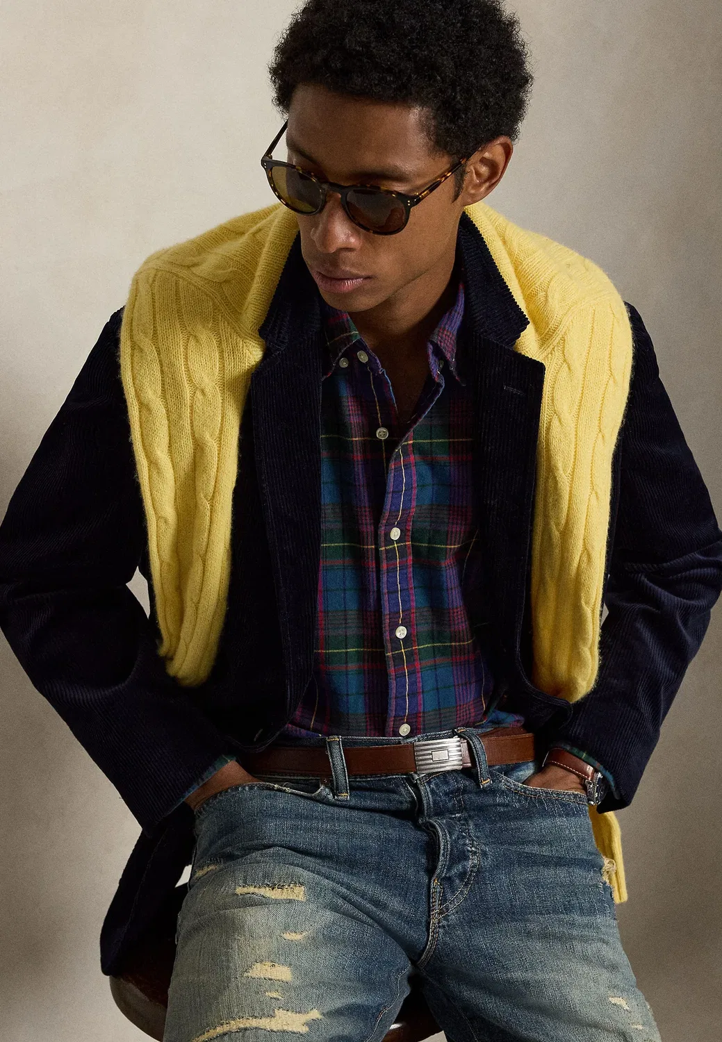 Тканая спортивная рубашка - рубашка Polo Ralph Lauren, Green/Blue Multi — фото 4