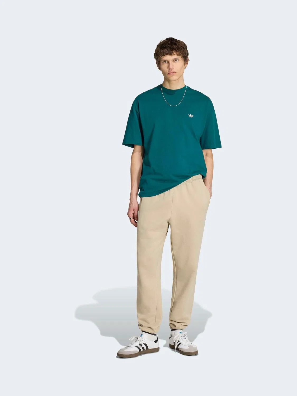 Футболка свободного кроя Trefoil Essentials adidas Originals, темно-зеленый — фото 3