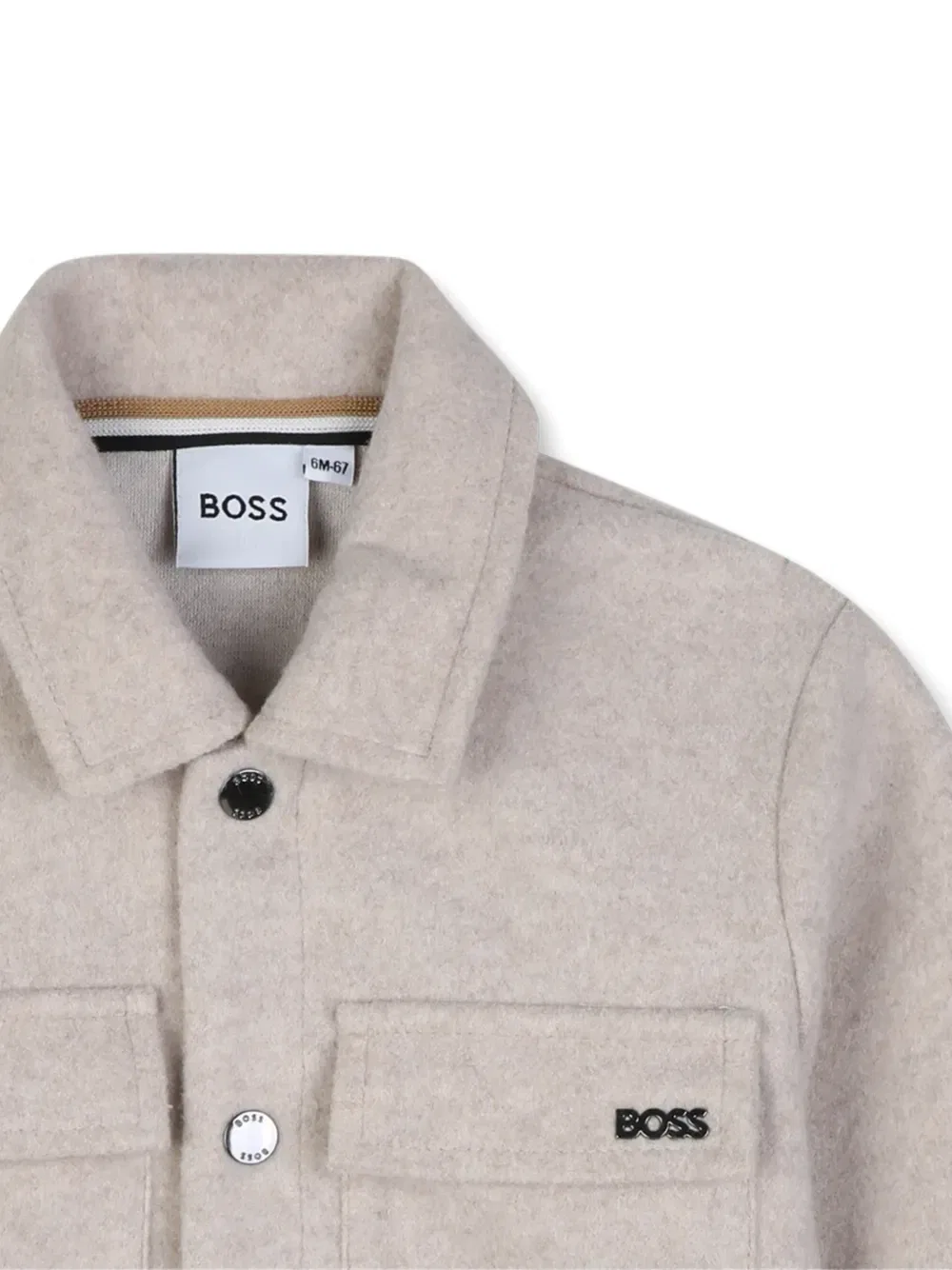 Бомбер с логотипом Boss Kidswear, бежевый — фото 3