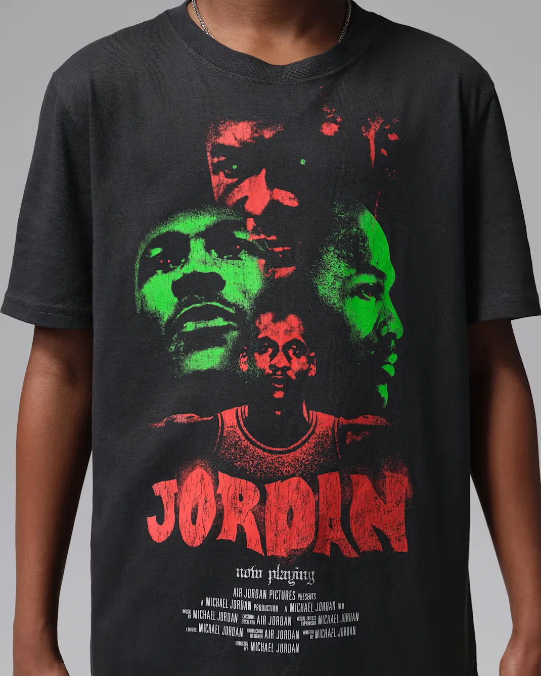 Футболка с графическим изображением кинопостера для детей постарше Jordan, Off Noir — фото 4