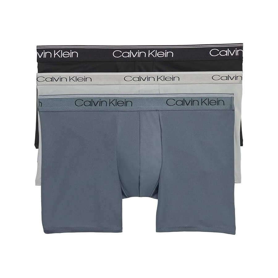Комплект трусов Calvin Klein Underwear Microfiber Stretch, 3 предмета, черный/бежевый/серый
