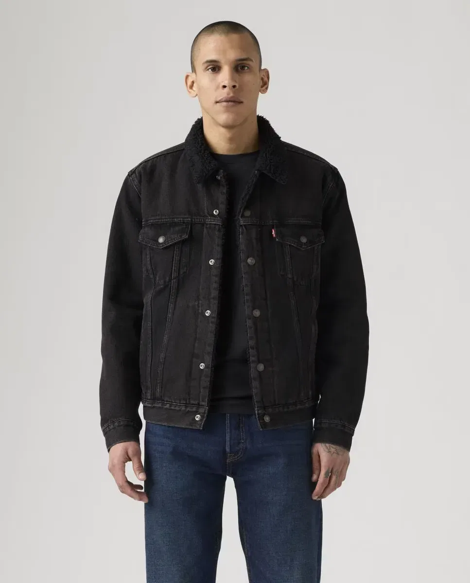 Мужская куртка из денима с овчиной Levi's, Negro
