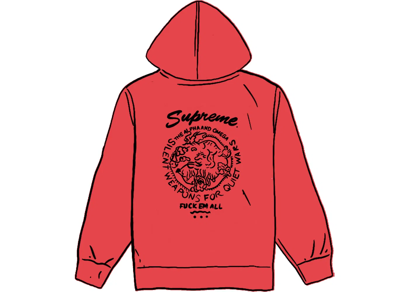 Мужская худи с капюшоном Supreme, Red