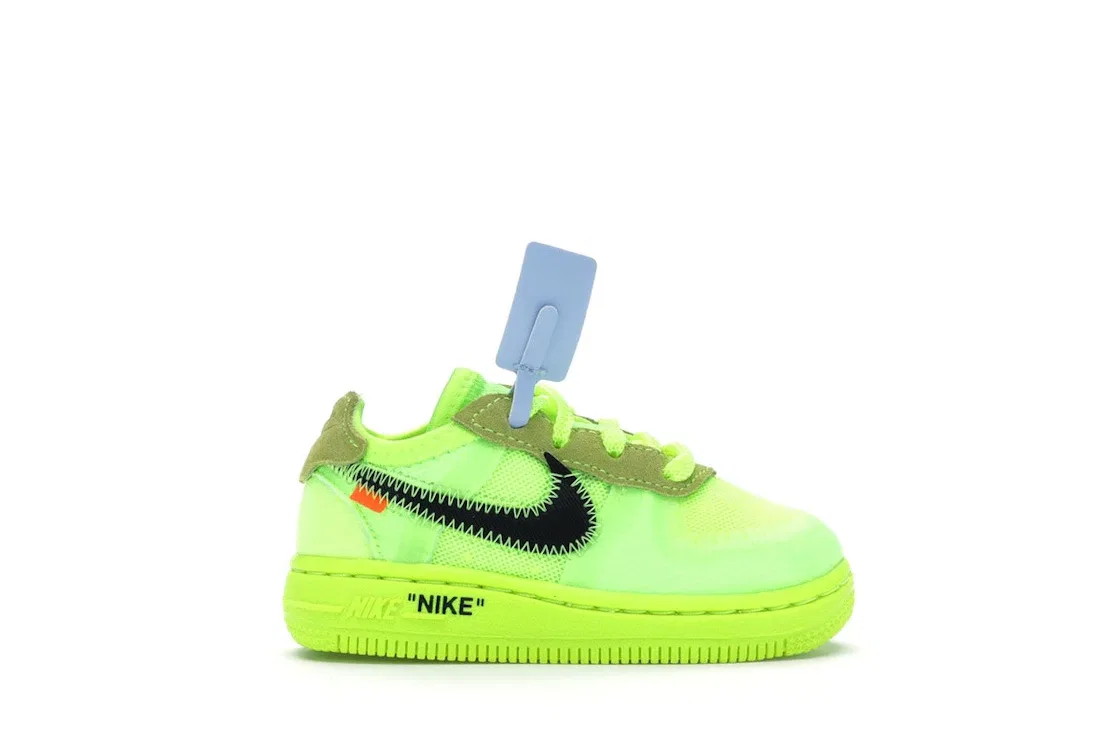Детские кроссовки Lifestyle Nike Air Force 1 Low Off-White, Volt/Hyper Jade-Cone-Black