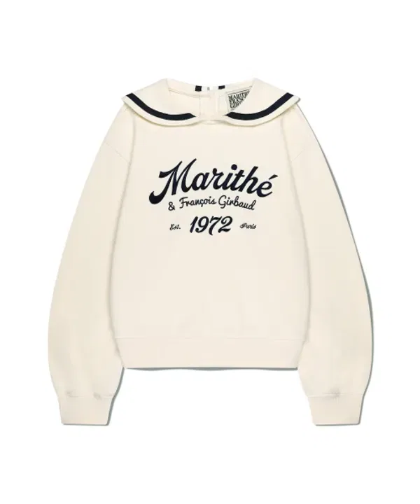 Свитшот с матросским воротником, Marithé Kids, слоновой кости — фото 2