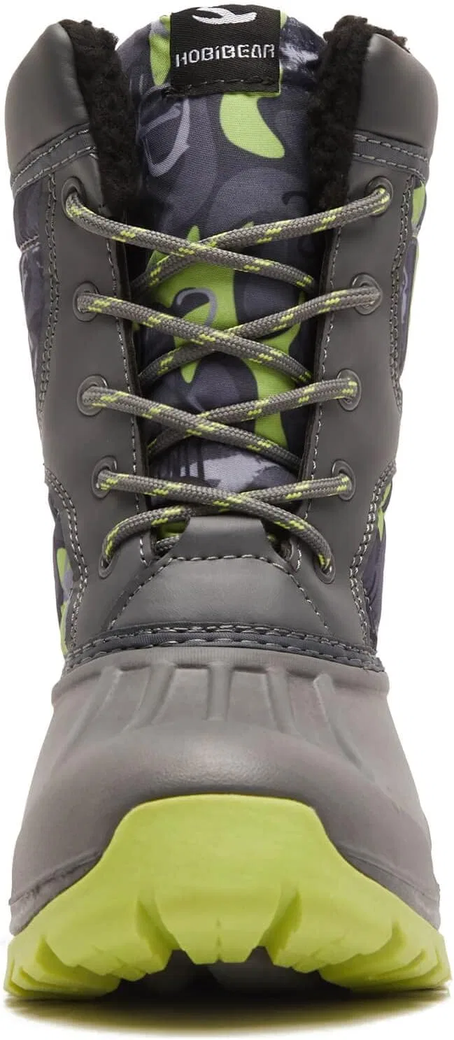Детские зимние ботинки для мальчиков с утеплителем BODATU, Grey/Green — фото 4