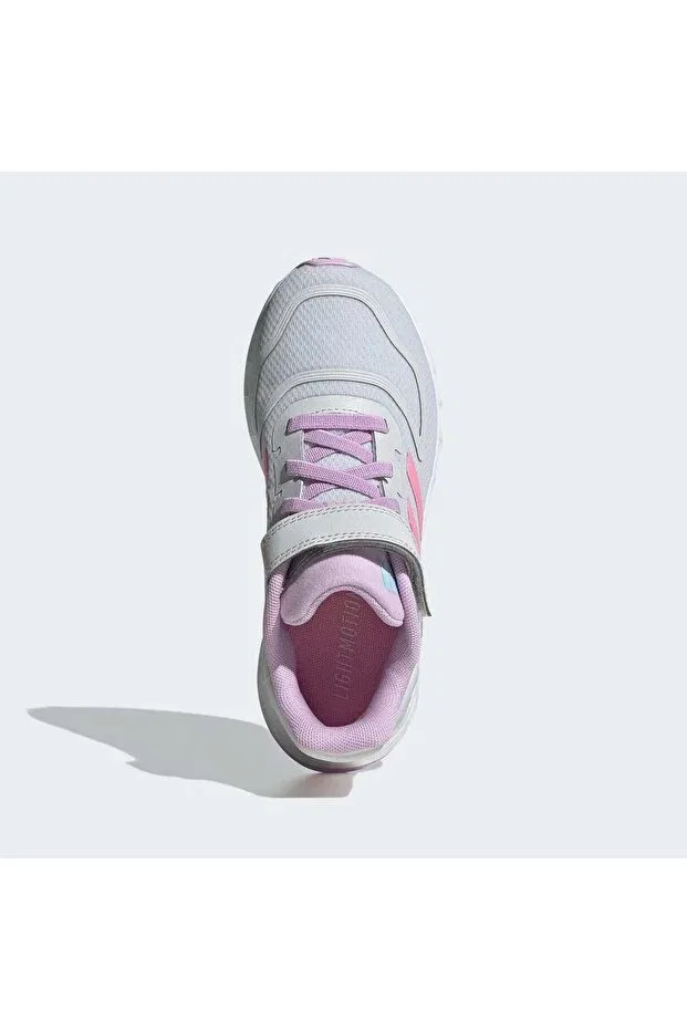 Детские кроссовки для девочек текстильные Duramo 10 Adidas, Gray Pink Purple — фото 3