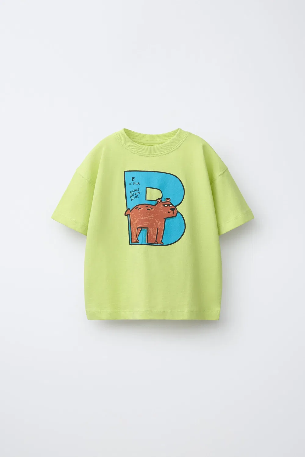 Футболка с животным принтом ZARA, Light Green