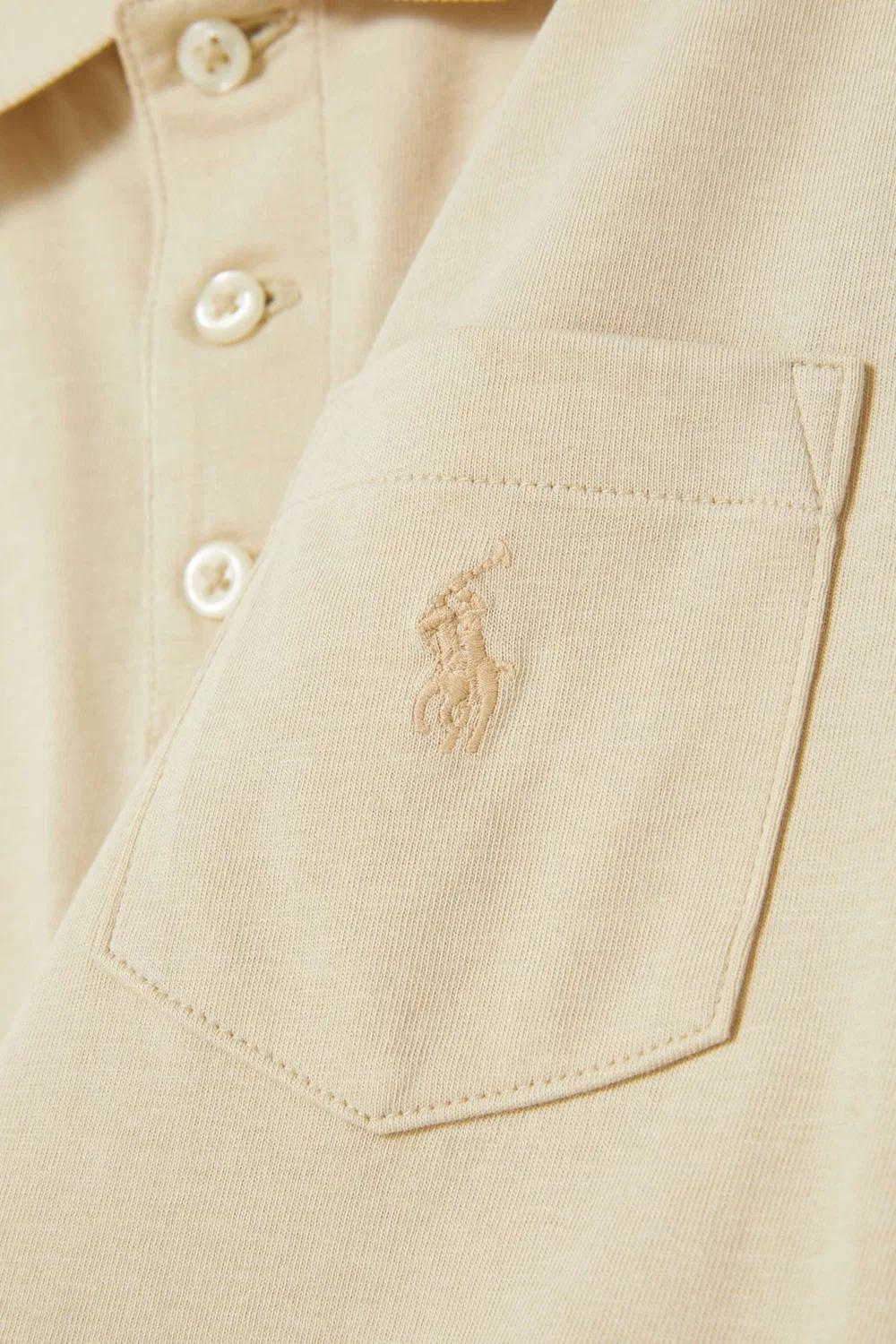 Футболка поло из хлопковой сетки Polo Ralph Lauren, нейтральный — фото 4