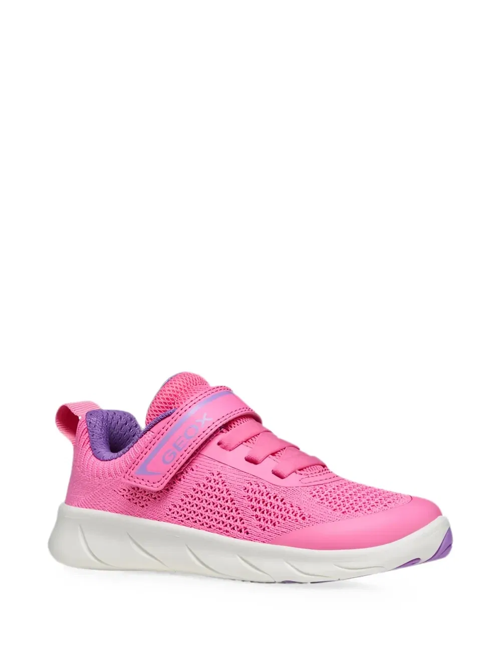 Кроссовки Foot-Run из сетчатой ткани с застежкой-липучкой Geox Kids, розовый