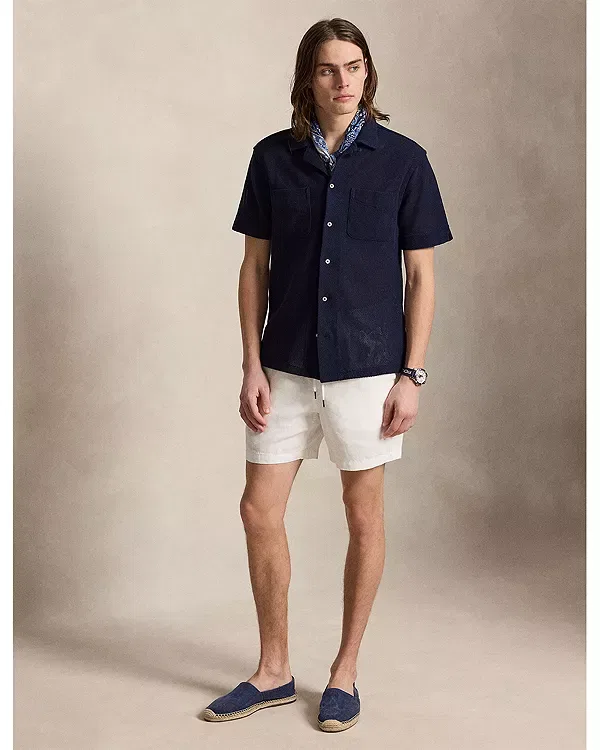 Мужская рубашка с коротким рукавом Polo Ralph Lauren, темно-синий — фото 2