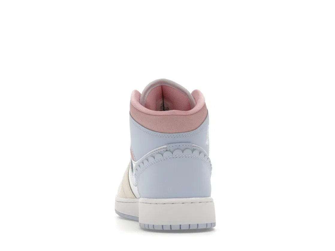 Детские кроссовки повседневные Jordan 1 Mid SE Jordan, Half Blue/Pale Ivory/White/Half Blue — фото 4